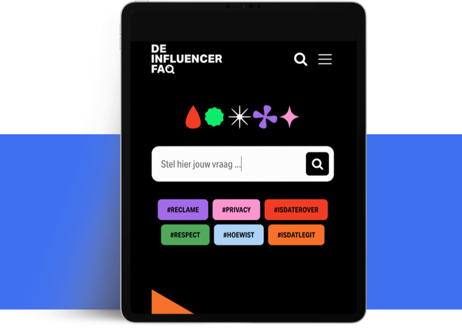de influencerFAQ on an iPad